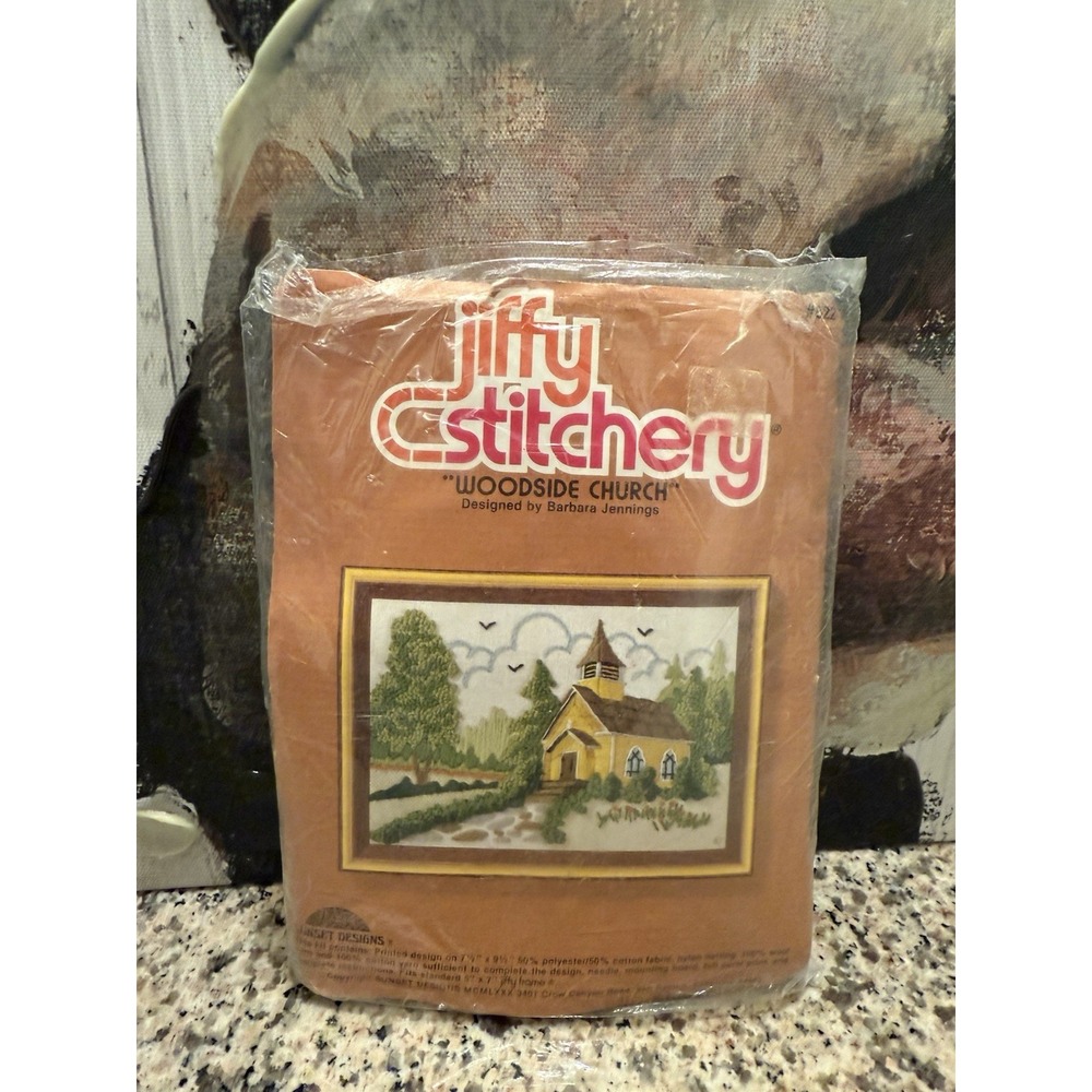 Woodside Church Needlepoint 7½ X 9½ inches 1980 Jiffy Stitchery 822 New